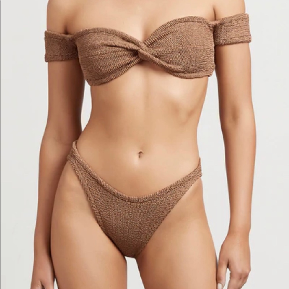 HUNZA G Brigette Off-The-Shoulder Bikini Set